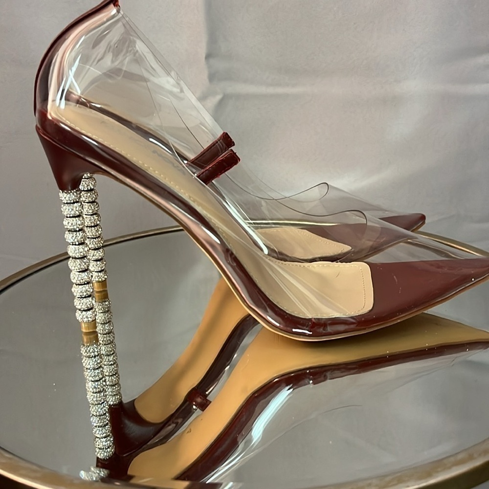 FASHION NOVA women’s size 8.5 stiletto high heels. Clear see through… EUC - Picture 10 of 14